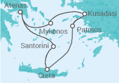 Itinerário do Cruzeiro Egeu Icónico Mini - Celestyal Cruises