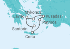 Itinerário do Cruzeiro Egeu Icónico - Celestyal Cruises
