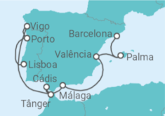 Itinerário do Cruzeiro Espanha, Portugal - Celebrity Cruises