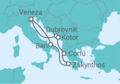 Itinerário do Cruzeiro Itália, Croácia, Montenegro, Grécia - MSC Cruzeiros