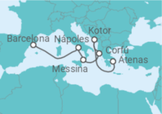 Itinerário do Cruzeiro Montenegro, Grécia, Itália - Princess Cruises
