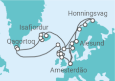 Itinerário do Cruzeiro Reino Unido, Islândia, Dinamarca, Noruega - Holland America Line