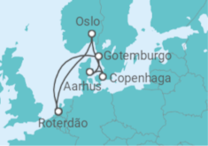 Itinerário do Cruzeiro Suécia, Dinamarca, Noruega - Holland America Line