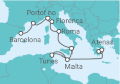 Itinerário do Cruzeiro De Barcelona a Atenas - Holland America Line