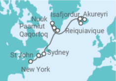 Itinerário do Cruzeiro De Reiquiavique a Nova Iorque (EUA) - Explora Journeys