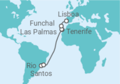 Itinerário do Cruzeiro De Santos a Lisboa - MSC Cruzeiros