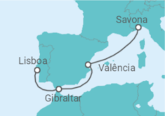 Itinerário do Cruzeiro De Lisboa a Savona - Costa Cruzeiros