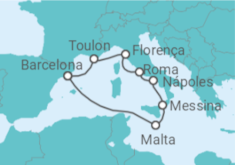 Itinerário do Cruzeiro Malta, Itália, França - Carnival Cruise Line