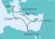 Itinerário do Cruzeiro Três Continentes  - Celestyal Cruises
