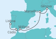 Itinerário do Cruzeiro De Génova a Lisboa - MSC Cruzeiros
