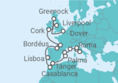 Itinerário do Cruzeiro De Civitavecchia (Roma) a Dover - Princess Cruises