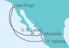 Itinerário do Cruzeiro México - Holland America Line