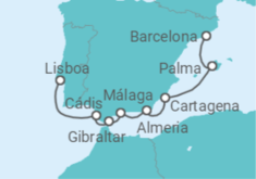 Itinerário do Cruzeiro Espanha, Gibraltar - WindStar Cruises