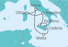 Itinerário do Cruzeiro Malta, Itália - AIDA
