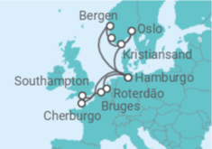 Itinerário do Cruzeiro Holanda, Bélgica, França, Reino Unido, Alemanha, Noruega - AIDA