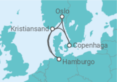 Itinerário do Cruzeiro Dinamarca, Noruega - AIDA