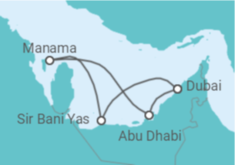 Itinerário do Cruzeiro Emirados Árabes - AIDA