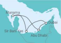 Itinerário do Cruzeiro Emirados Árabes - AIDA