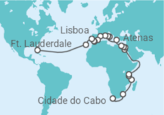 Itinerário do Cruzeiro Volta ao mundo - Holland America Line