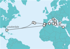 Itinerário do Cruzeiro Portugal, Itália, Grécia, Israel, Egipto, Tunísia, Gibraltar, Espanha, Marrocos - Holland America Line
