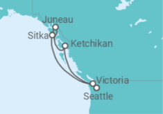Itinerário do Cruzeiro Alasca - Oceania Cruises