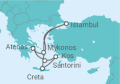Itinerário do Cruzeiro Istambul e Ilhas Gregas - Costa Cruzeiros