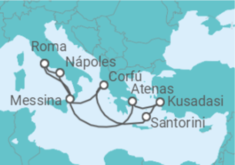 Itinerário do Cruzeiro Grécia, Turquia, Itália - Princess Cruises