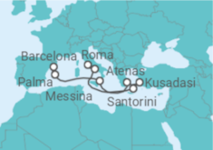 Itinerário do Cruzeiro Itália, Grécia, Turquia, Espanha - Princess Cruises