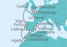 Itinerário do Cruzeiro De Barcelona a Southampton (Londres) - Royal Caribbean