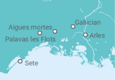 Itinerário do Cruzeiro De Sete (Francia) a Arles (França) - CroisiEurope