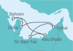 Itinerário do Cruzeiro Emirados Árabes TI - MSC Cruzeiros