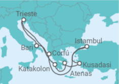 Itinerário do Cruzeiro Itália, Grécia, Turquia TI - MSC Cruzeiros