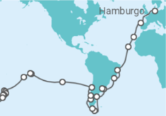 Itinerário do Cruzeiro Volta ao mundo - AIDA