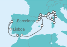 Itinerário do Cruzeiro De Lisboa a Barcelona - Seabourn