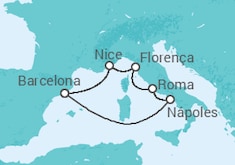 Itinerário do Cruzeiro Itália, França - Disney Cruise Line