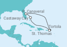 Itinerário do Cruzeiro Ilhas Virgens Americanas - Disney Cruise Line