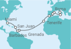 Itinerário do Cruzeiro Itália, Espanha, Barbados, Porto Rico - MSC Cruzeiros