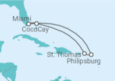 Itinerário do Cruzeiro Sint Maarten, Ilhas Virgens Americanas - Royal Caribbean