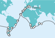 Itinerário do Cruzeiro Volta ao mundo - Costa Cruzeiros