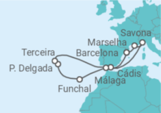 Itinerário do Cruzeiro Portugal, Espanha, França, Itália - Costa Cruzeiros