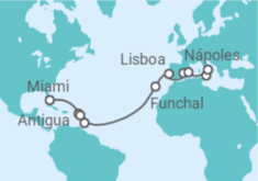 Itinerário do Cruzeiro Sint Maarten, Antígua E Barbuda, Barbados, Portugal, Espanha, Itália TI - MSC Cruzeiros