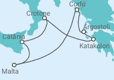 Itinerário do Cruzeiro Malta, Itália, Grécia - AIDA