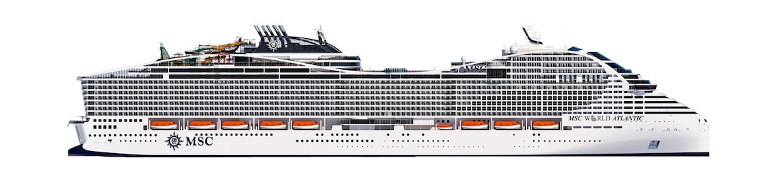 Perfil dos decks do MSC World Atlantic