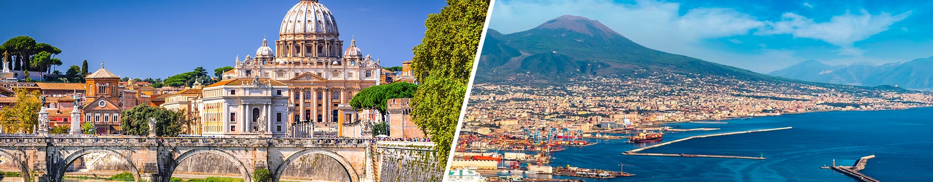 Roma e Nápoles de avião
