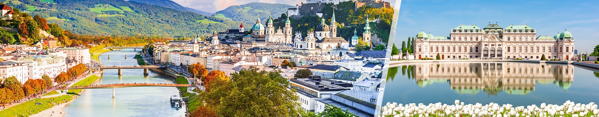 Viena e Salzburgo de comboio