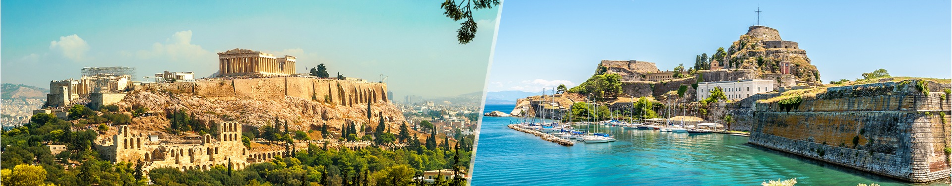 Atenas, Creta e Corfu de avião