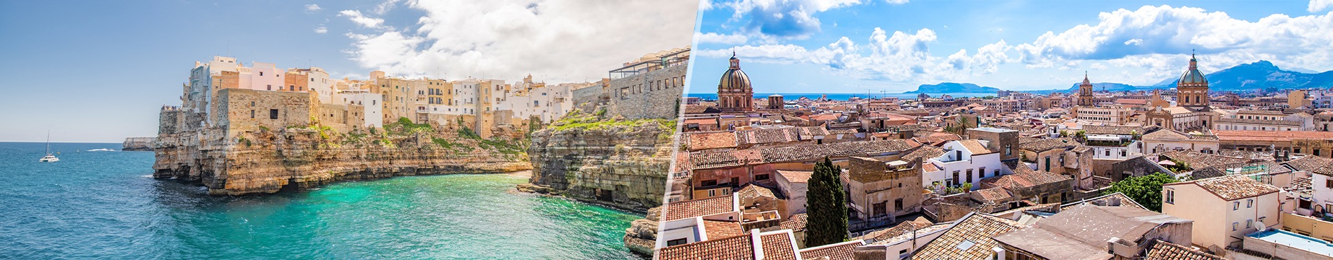 Bari e Palermo de avião