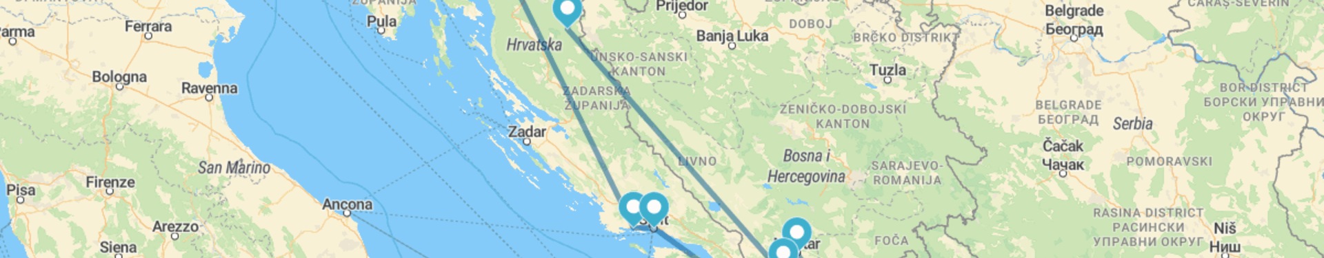 Percurso pela Croácia, Montenegro, Bósnia e Eslovénia