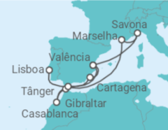 Itinerário do Cruzeiro Espanha, Itália, França, Marrocos, Gibraltar - Costa Cruzeiros