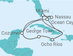 Itinerário do Cruzeiro Bahamas, Jamaica, Ilhas Caimão, México, EUA - MSC Cruzeiros